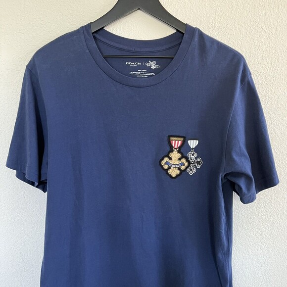 Coach The Wizard of Oz Embroidered Crest Mens T Shirt Size S Blue - Picture 1 of 7